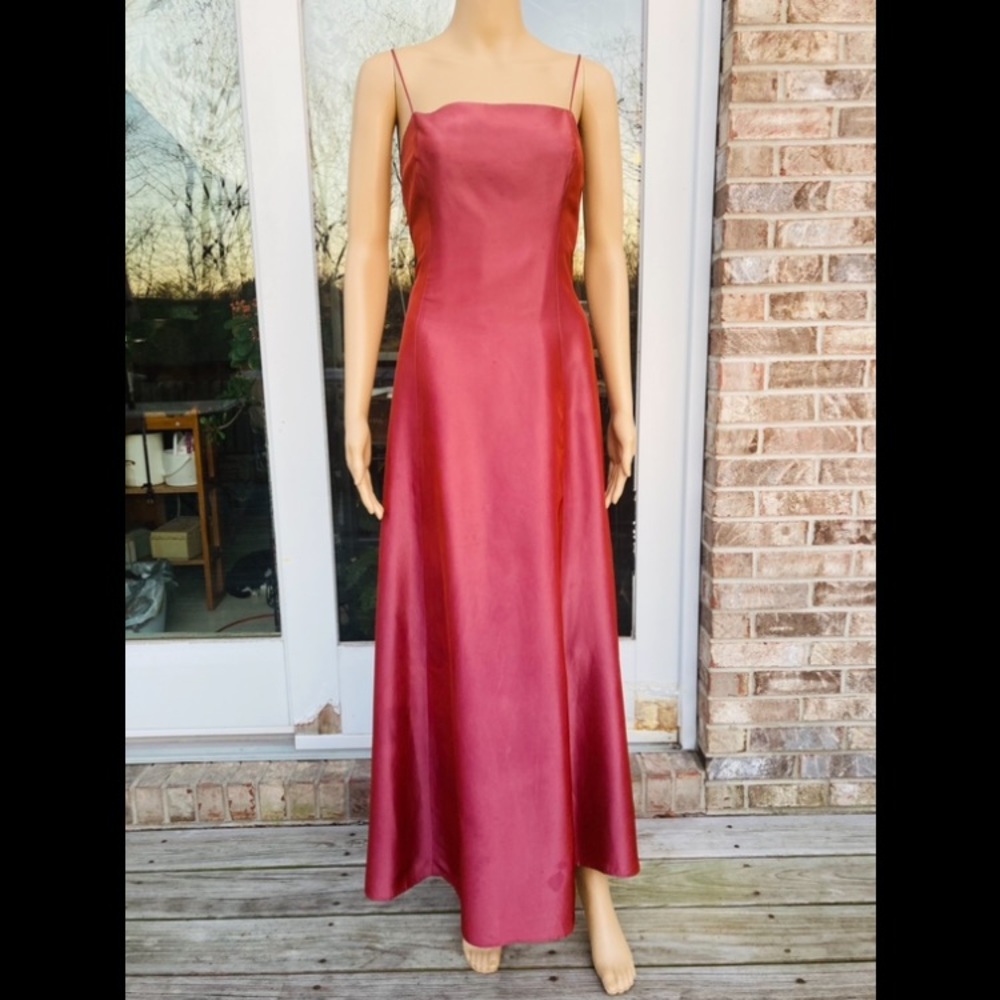 Y2K Stunning Vamp Goth Hollywood Glam Shimmer Evening Formal Prom Dress - Picture 2 of 10